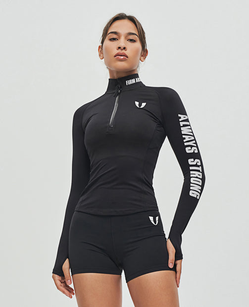 HALF ZIP LONG SLEEVE TOP