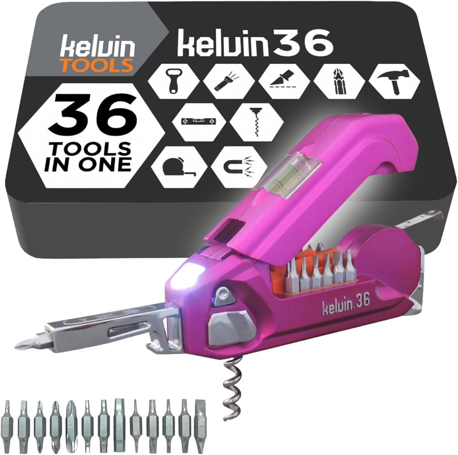 Kelvin Tools Kelvin-36 Multi-Tool Set, 36 Integrated Tools