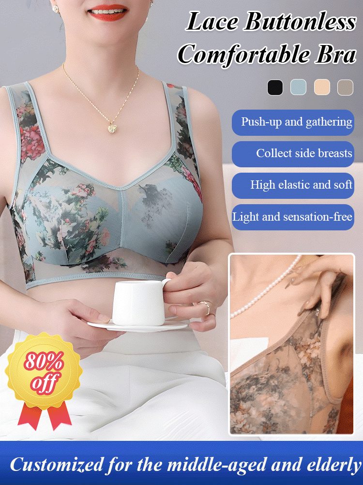 [Rich women are wearing]Lace Buttonless Comfortable Bra-Three pieces for only 33 euros