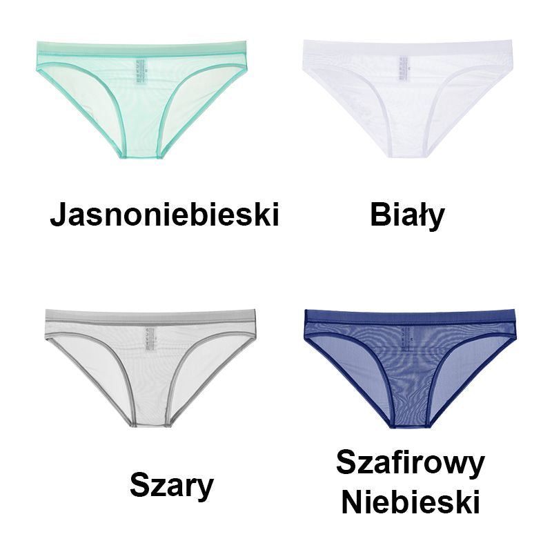 Men's seamless, ultra-thin, transparent, sexy ice silk underwear