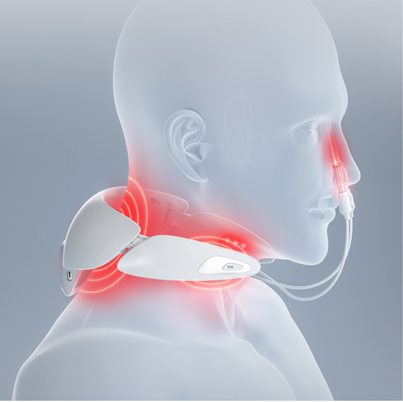 Semiconductor laser therapy device - treatment of neck, rhinitis, cardiovascular and cerebrovascular diseases