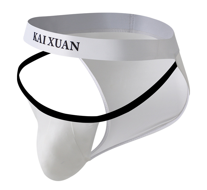 Men's Low-Waist Sexy Ice Silk Breathable 3D U Convex Briefs