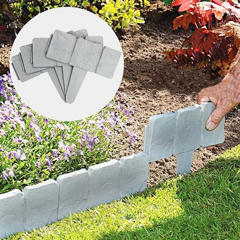 Fencify Stone Imitation Garden Fence (10 Pieces)