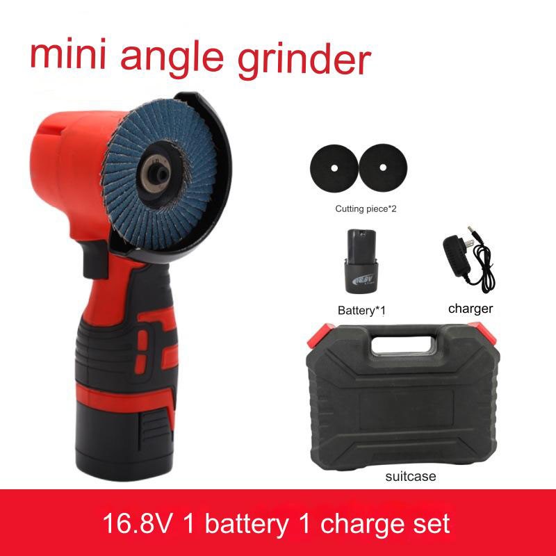 Portable Rechargeable Angle Grinder, 12V Mini Cordless Metal Cutting Machine with 2.0Ah Li-ion Battery and Charger, High Power Powerful Angle Grinder Manual Grinding and Cutting Machine