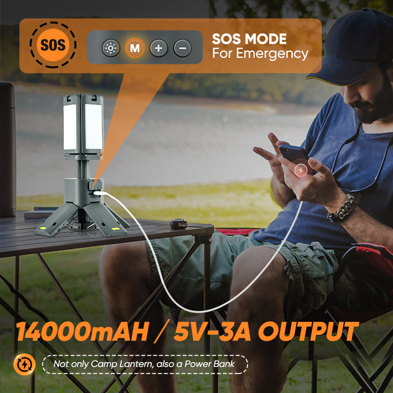 Camping Lantern with Four Led Lamps