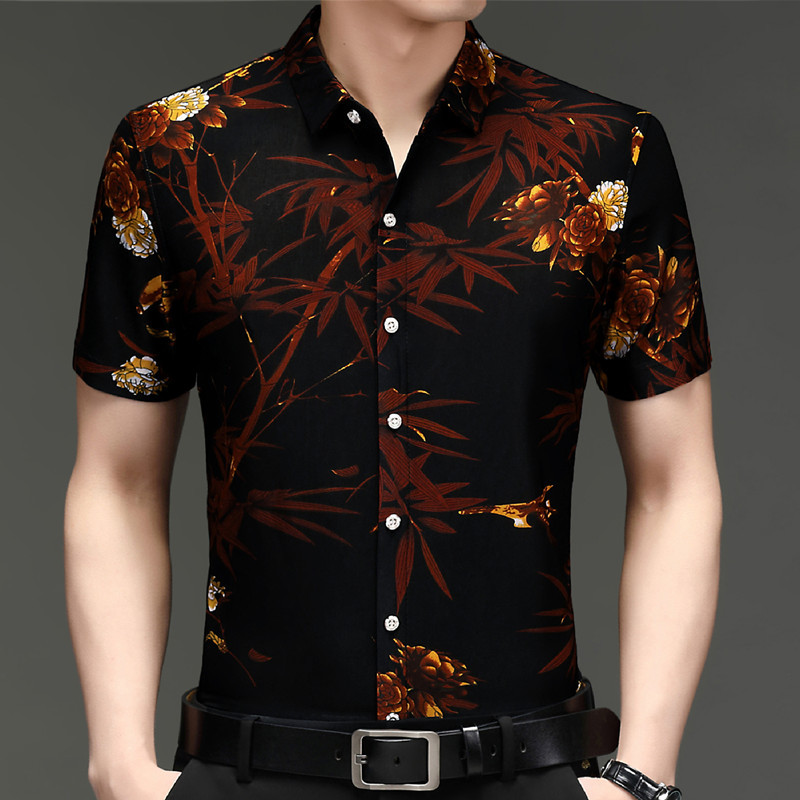 Men's Casual Resort Landmark Print Shirt