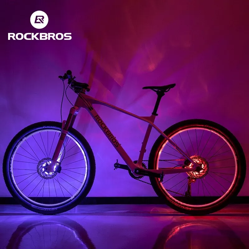 ROCKBROS Bike Wheel Hub Lights Waterproof 7 Color Flash Lights Vibration Sensing