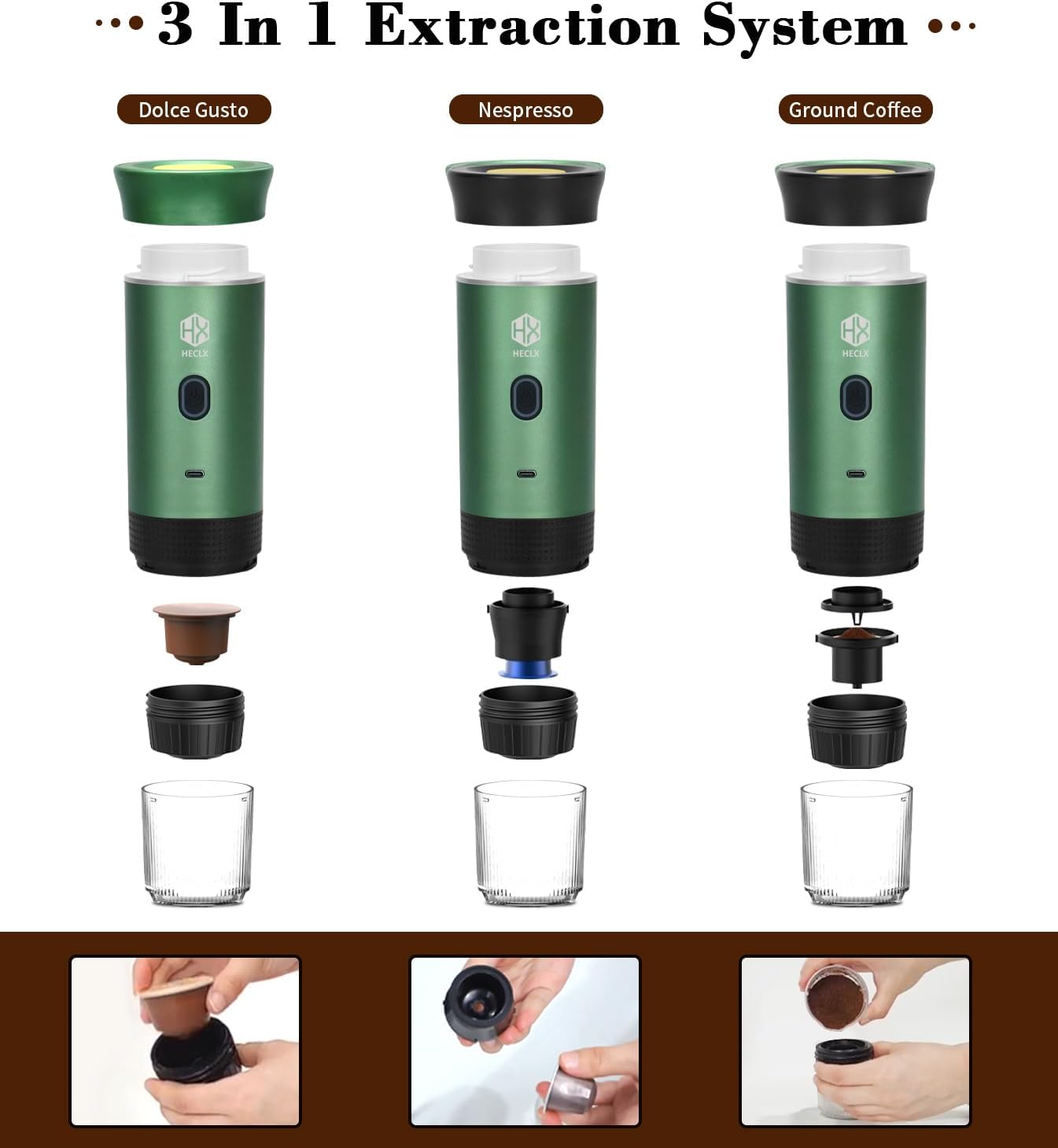 Portable Electric Espresso Machine, Travel Coffee Maker for Camping