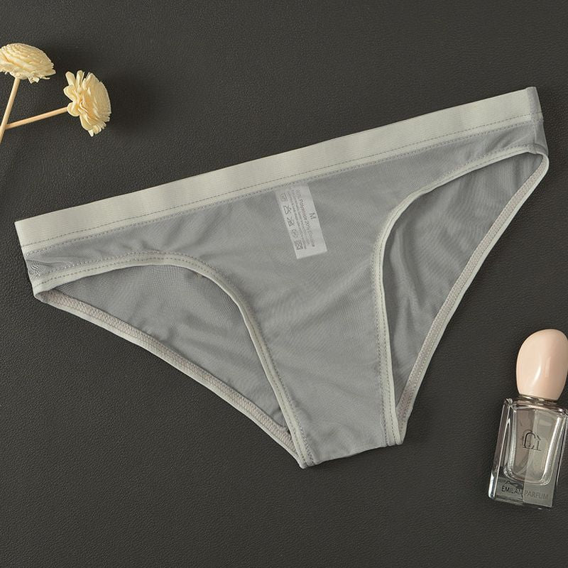 Men's seamless, ultra-thin, transparent, sexy ice silk underwear