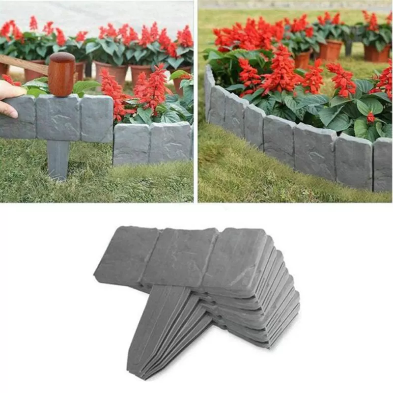 Fencify Stone Imitation Garden Fence (10 Pieces)
