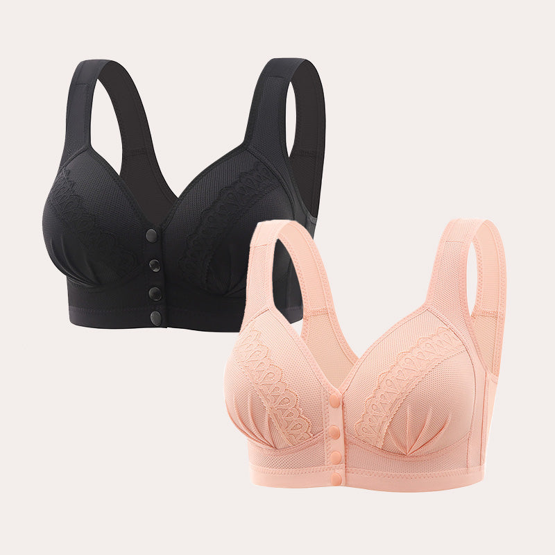 🔥2024 New Style Front Button Breathable and Skin-Friendly Cotton Bra [1+1 Free]