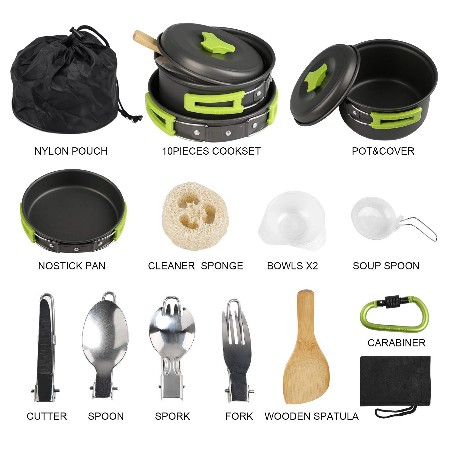 A solid, lightweight and portable camping cookware set.
