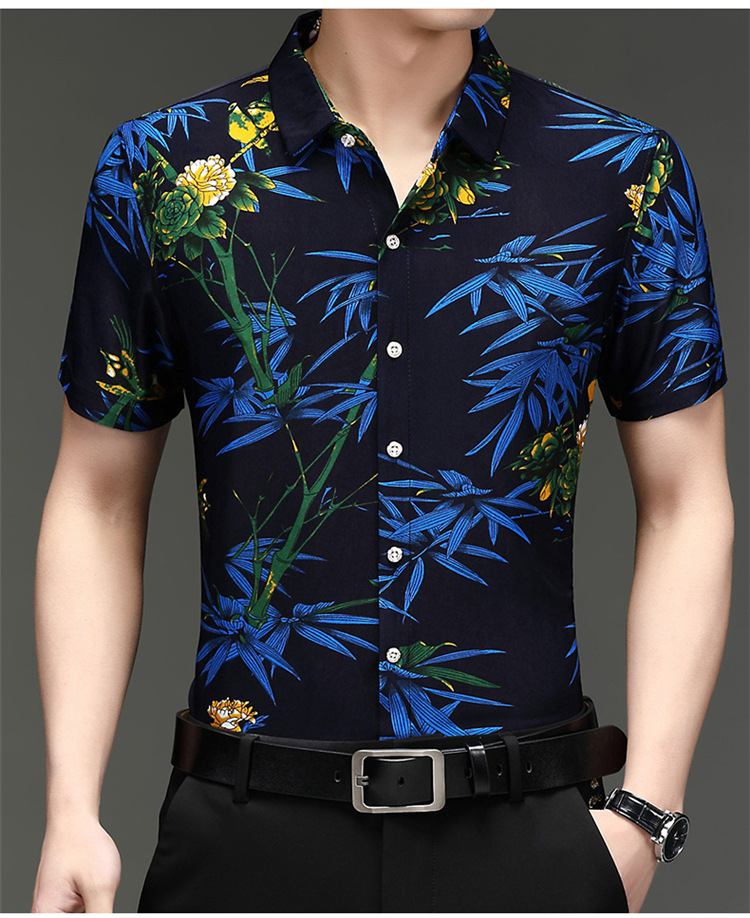  Men's Casual Resort Landmark Print Shirt