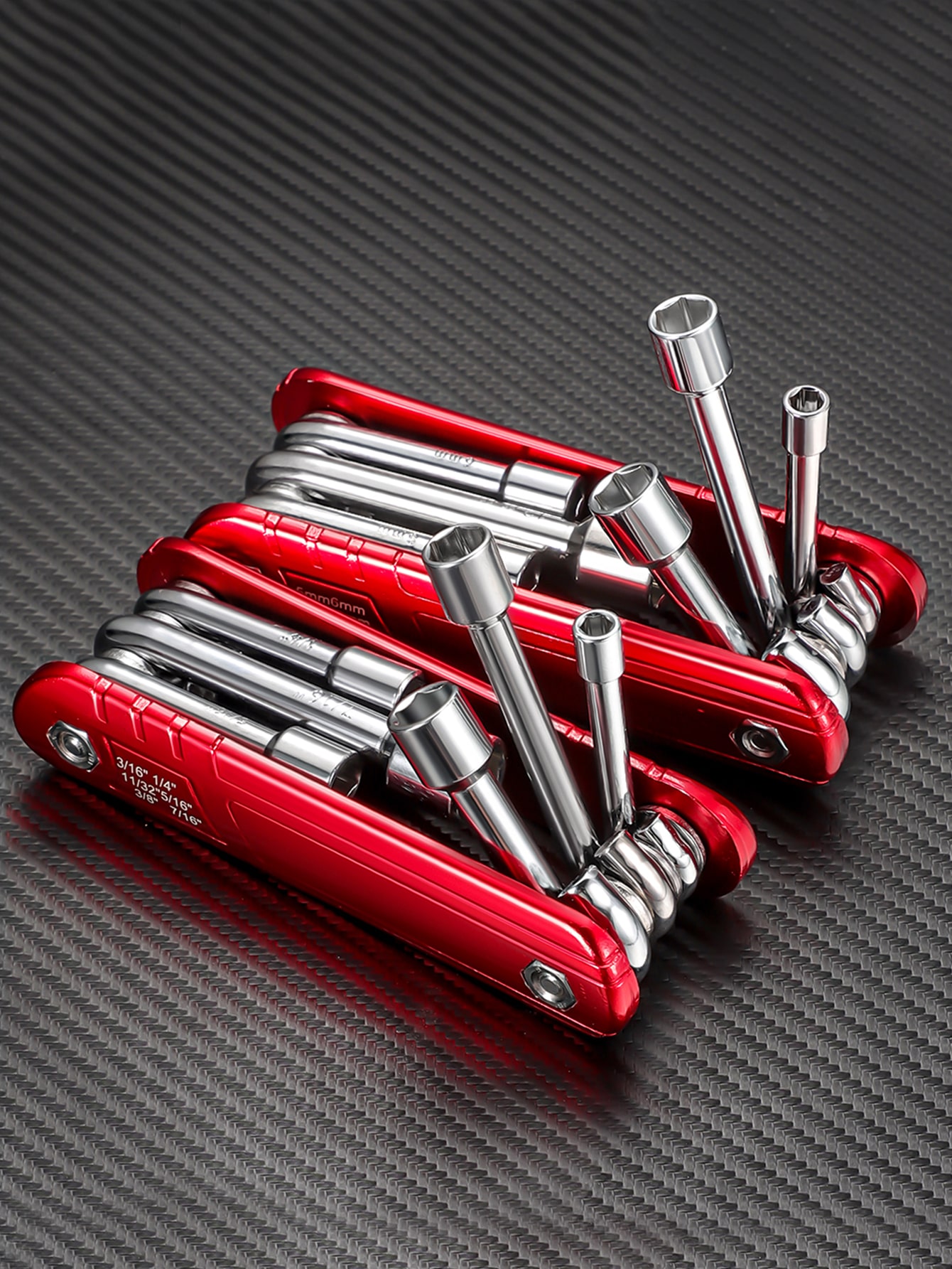koolsoo Folding Hex Socket Tool Set Combination Easy to Carry Folding Nut Driver Set