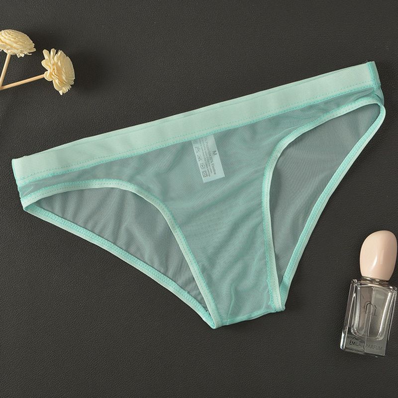 Men's seamless, ultra-thin, transparent, sexy ice silk underwear