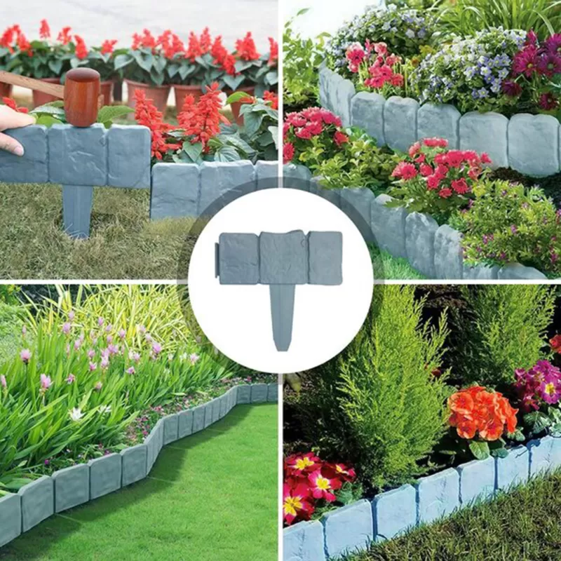 Fencify Stone Imitation Garden Fence (10 Pieces)