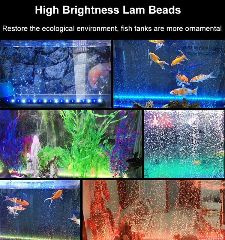 Colorful LED aquarium lights, color changing bubble lights