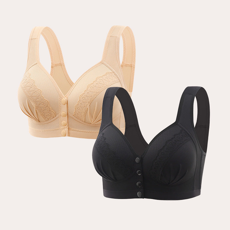 🔥2024 New Style Front Button Breathable and Skin-Friendly Cotton Bra [1+1 Free]