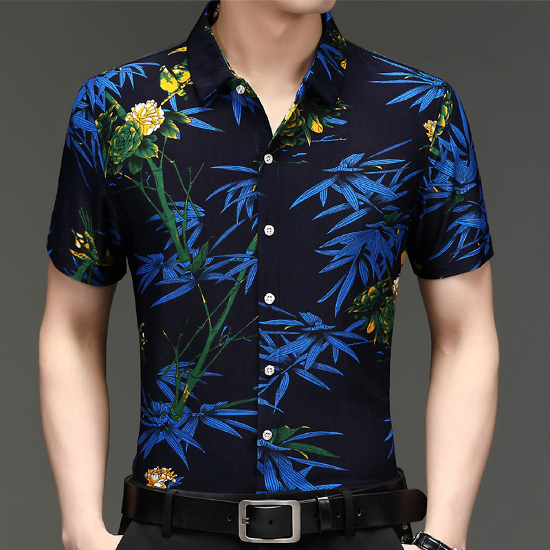  Men's Casual Resort Landmark Print Shirt
