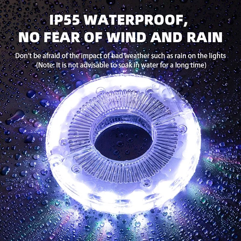 ROCKBROS Bike Wheel Hub Lights Waterproof 7 Color Flash Lights Vibration Sensing