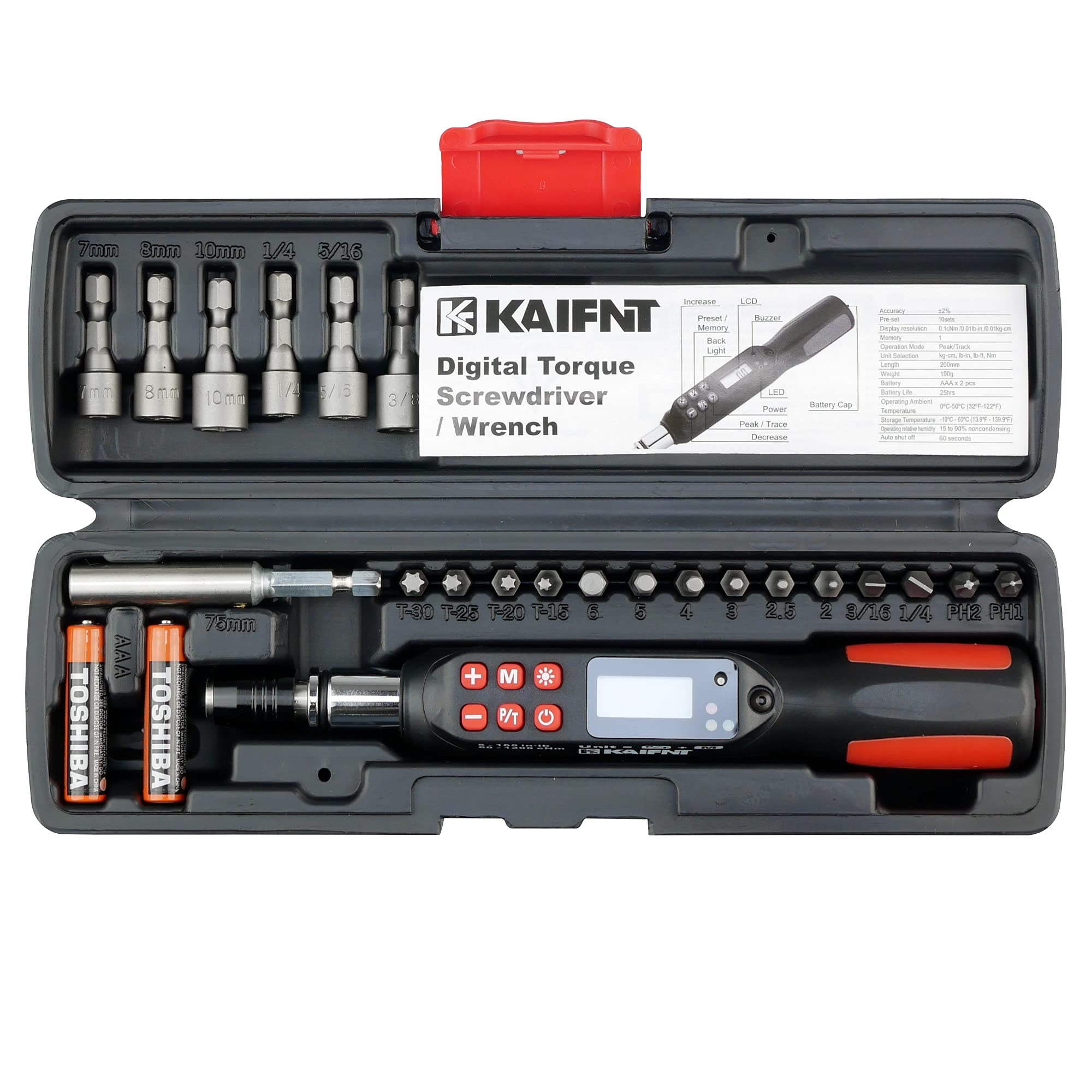 Stainless Steel Electronic Torque Screwdriver with Digital Display
