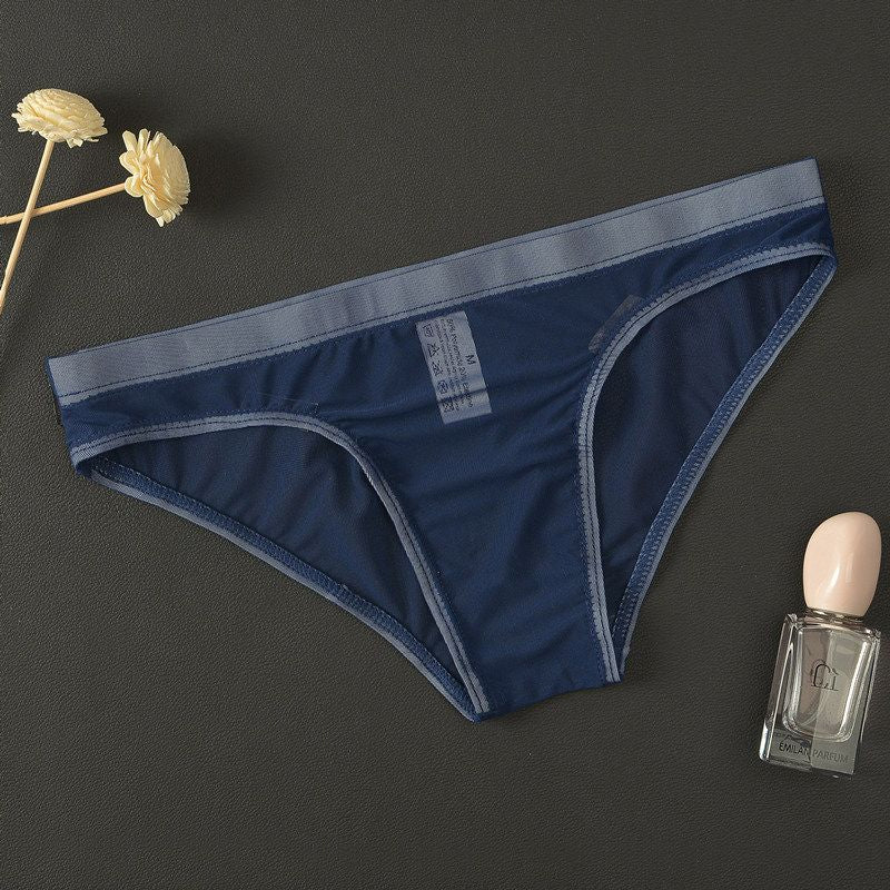 Men's seamless, ultra-thin, transparent, sexy ice silk underwear