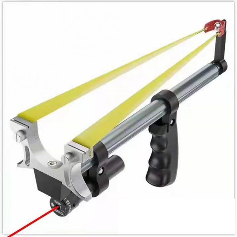 Straight Rod High Precision Telescope High Power Red Laser Flat Rubber Band Stainless Steel Hunting Fishing Tools Slingshot 2023