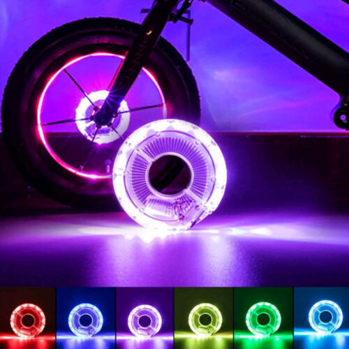 ROCKBROS Bike Wheel Hub Lights Waterproof 7 Color Flash Lights Vibration Sensing