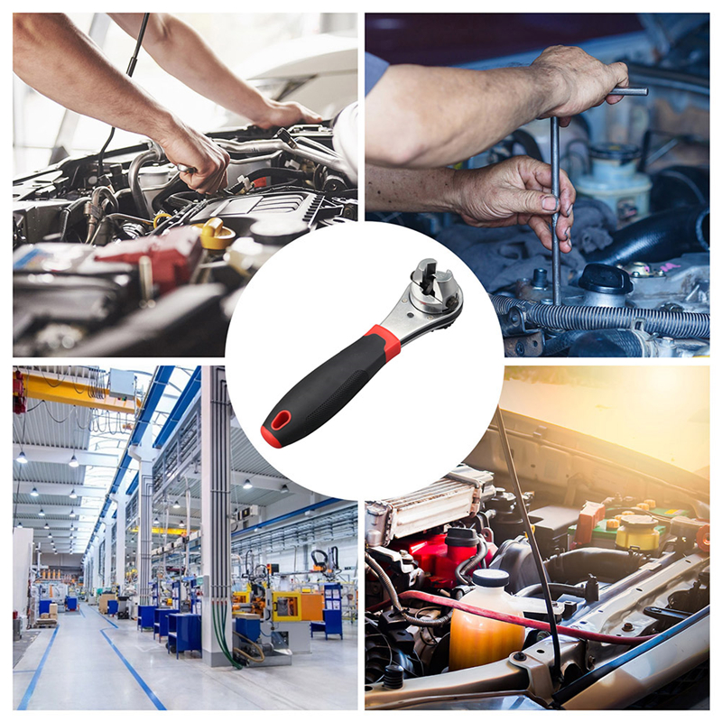 Performance Tool 8 Inch Adjustable Dual Drive Ratchet Socket Wrench