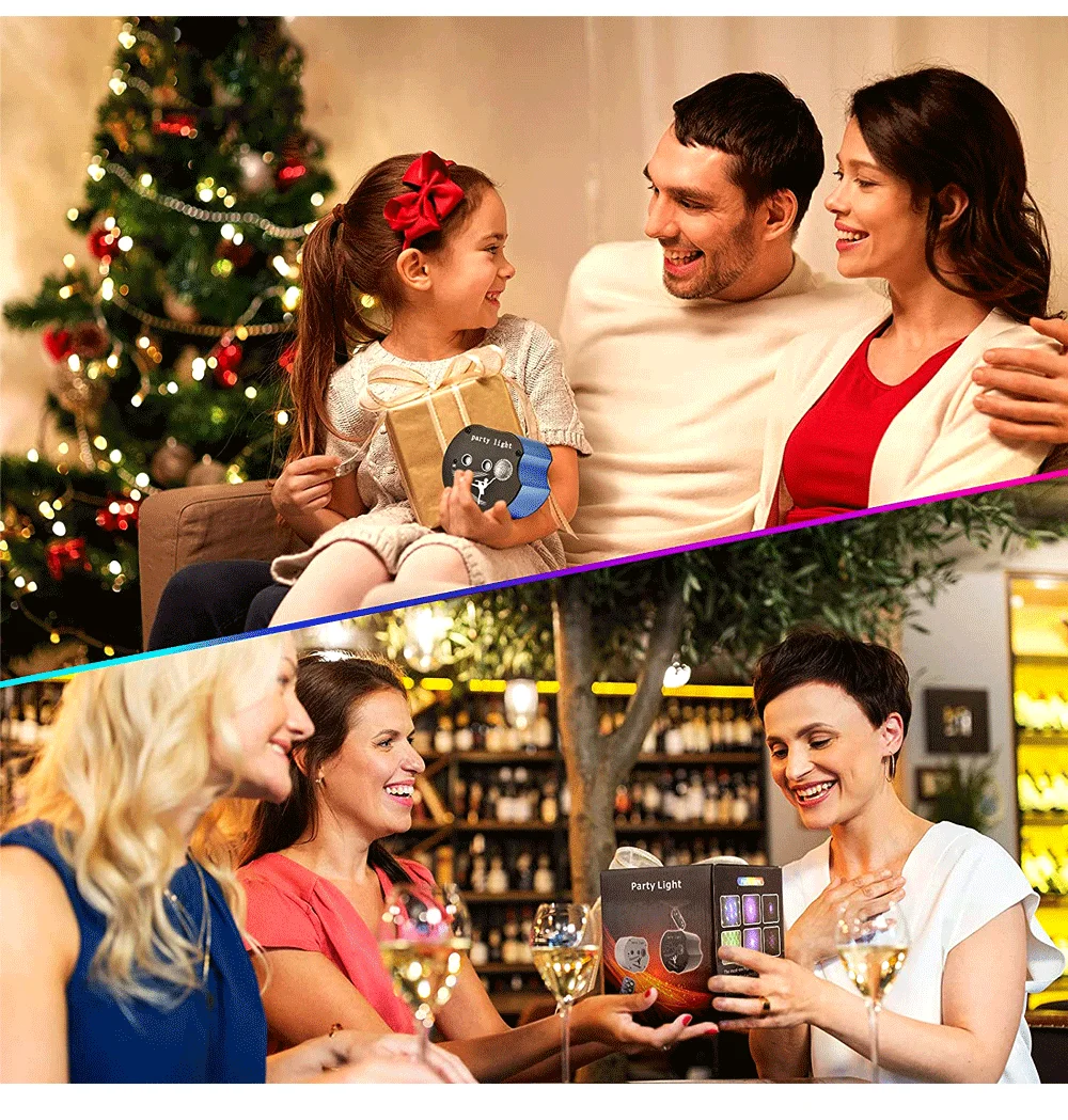 Mini DJ Disco Light RGB Laser Projetor Lamp LED 48 Patterns Sound Activated Strobe Stage Effect