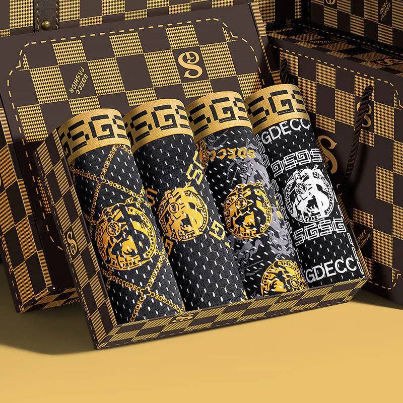 Ice Silk Mesh Men's Breathable Silk Underwear 5 Pack