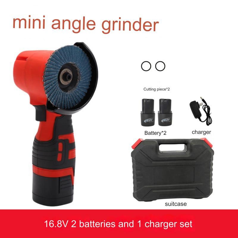 Portable Rechargeable Angle Grinder, 12V Mini Cordless Metal Cutting Machine with 2.0Ah Li-ion Battery and Charger, High Power Powerful Angle Grinder Manual Grinding and Cutting Machine
