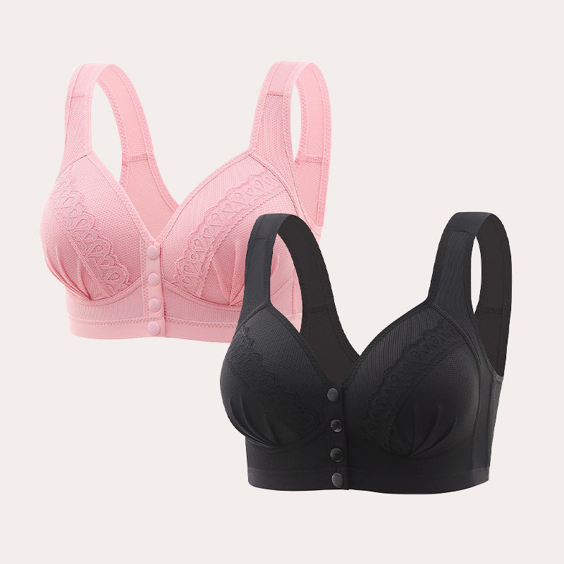 🔥2024 New Style Front Button Breathable and Skin-Friendly Cotton Bra [1+1 Free]