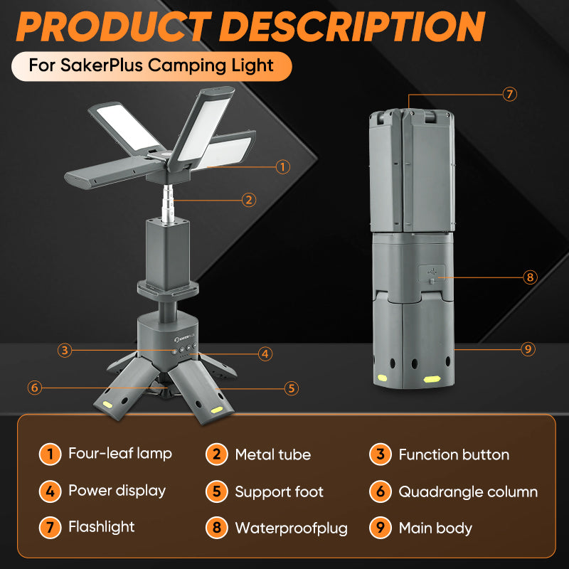 Camping Lantern with Four Led Lamps