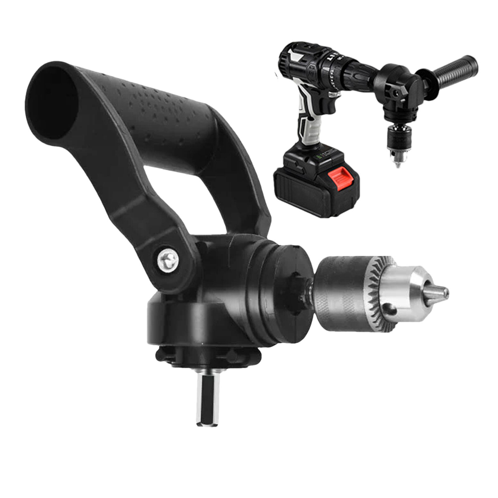 90 Degree Right Angle Drill Adapter Key Chuck Extension Holder for Electric Tool