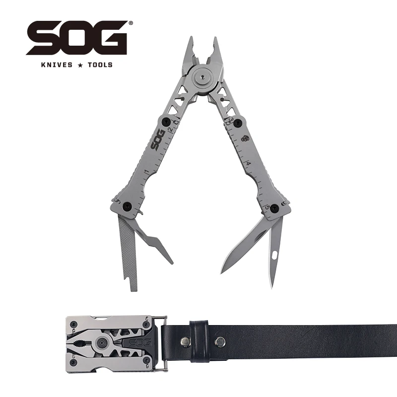 Multifunctional belt buckle folding pliers tool