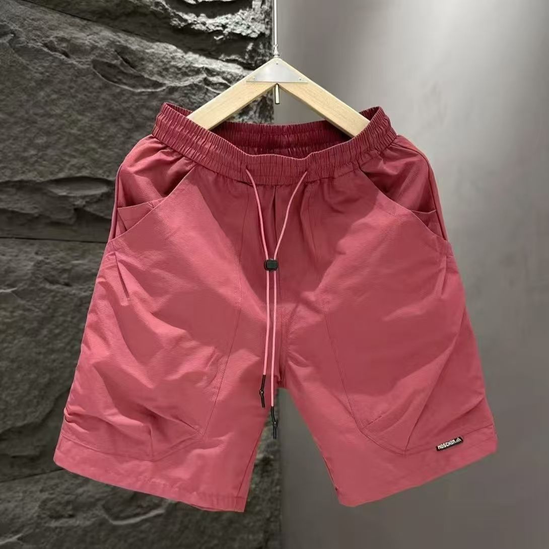 2025 new shorts trendy and fashionable all-match quick-drying breathable solid color casual shorts