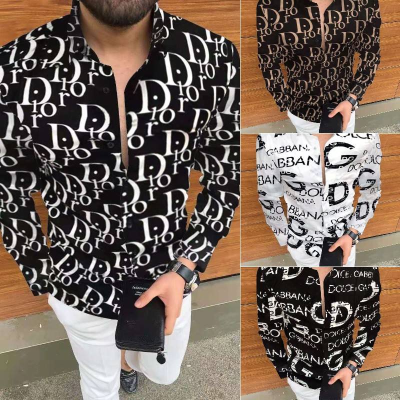 🔥2024 Nová pánska havajská košeľa s dlhým rukávom s potlačou slim košele