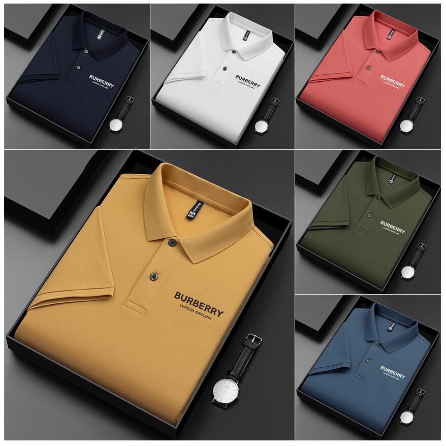 【Burberry】Short sleeve business polo shirt, made in the UK, with exquisite workmanship. 【6 colors/100kg can be used】