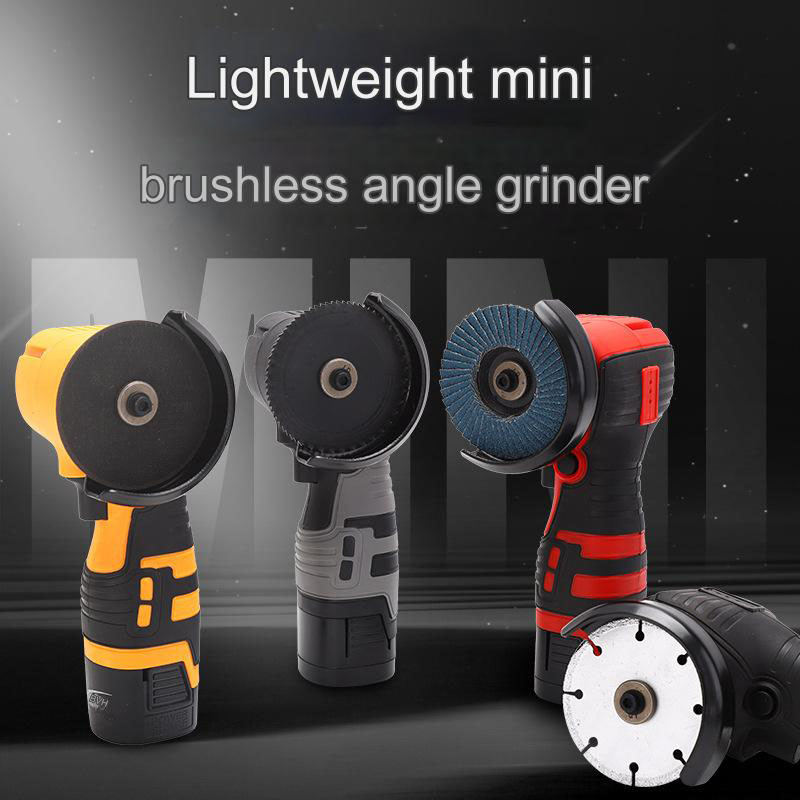 Portable Rechargeable Angle Grinder, 12V Mini Cordless Metal Cutting Machine with 2.0Ah Li-ion Battery and Charger, High Power Powerful Angle Grinder Manual Grinding and Cutting Machine