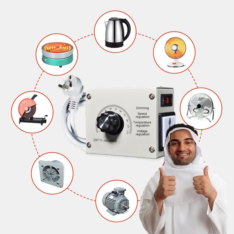 Electronic voltage regulator with 4000 W high power thyristor