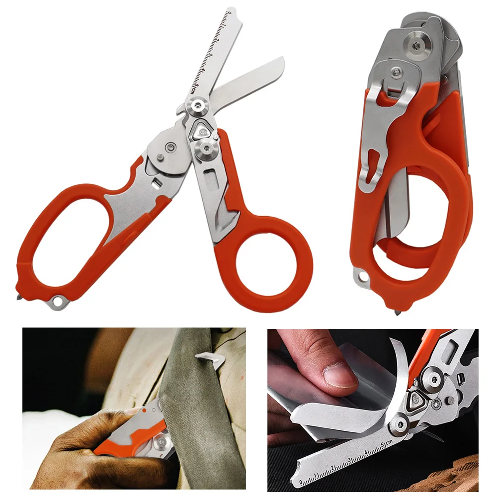 Outdoor Multifunctional Scissors First Aid Gear Tactical Folding Scissors Survival Tools Camping Hunting Equipment