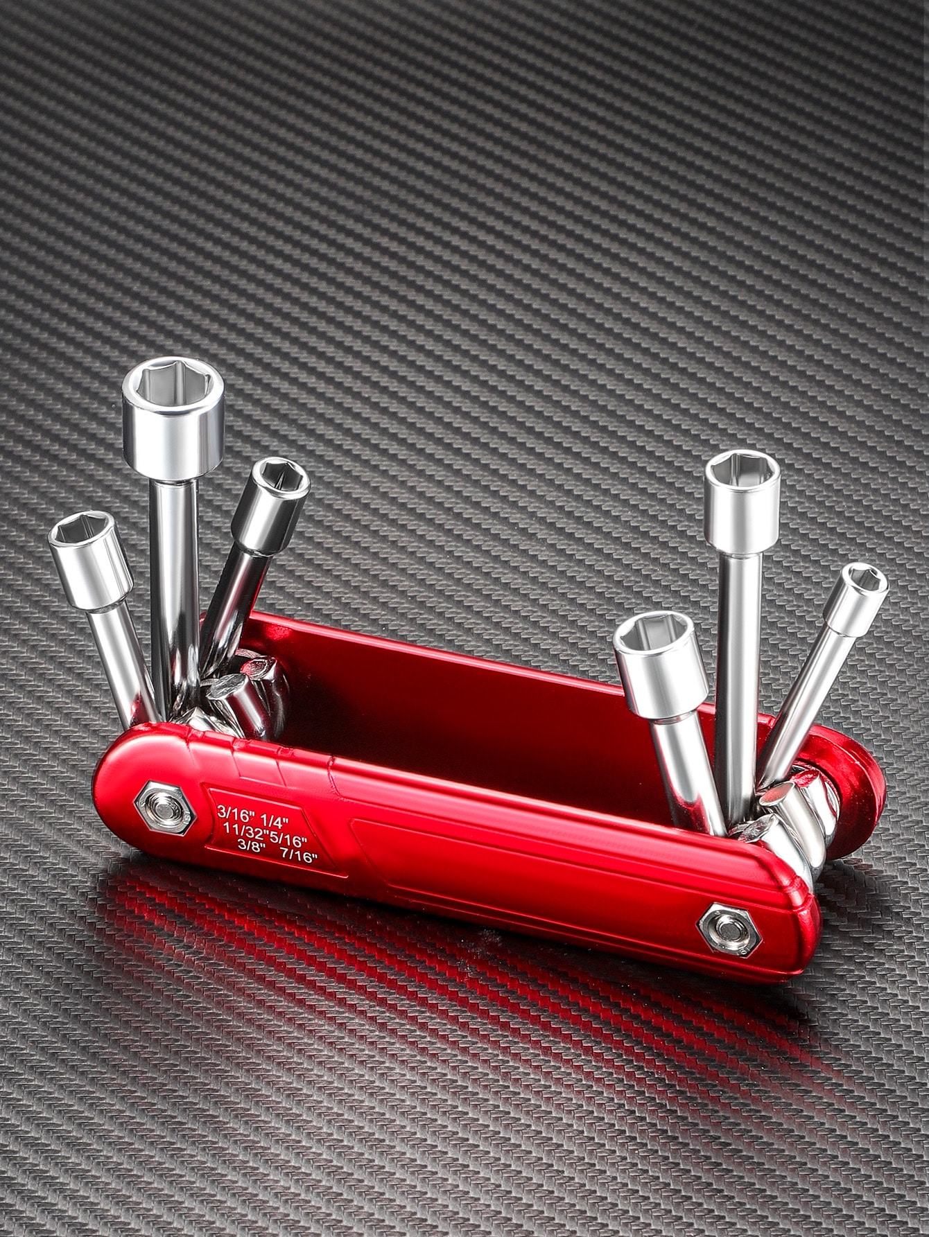 koolsoo Folding Hex Socket Tool Set Combination Easy to Carry Folding Nut Driver Set