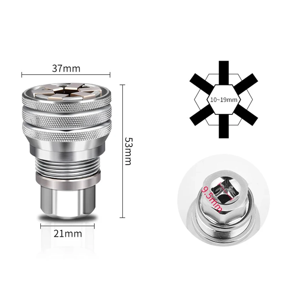 Universal wrench socket, adjustable hexagon, torque socket, ratchet, maintenance tools
