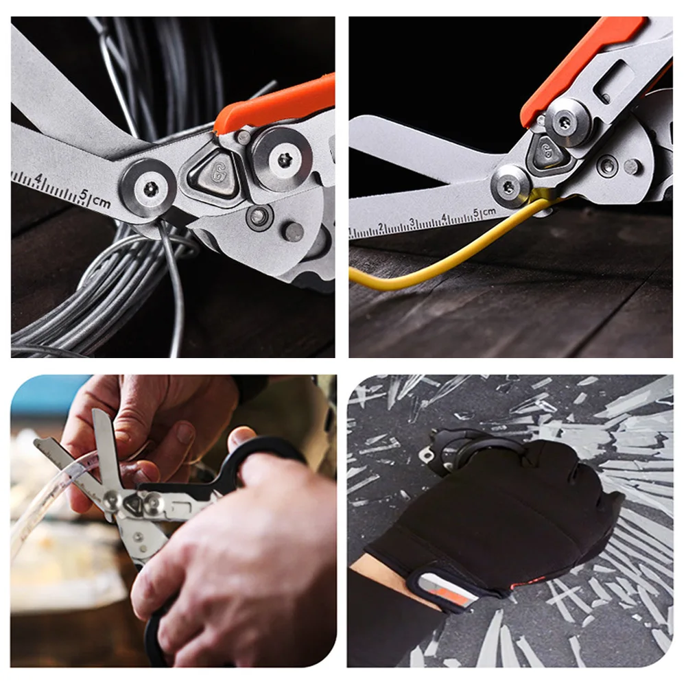 Outdoor Multifunctional Scissors First Aid Gear Tactical Folding Scissors Survival Tools Camping Hunting Equipment