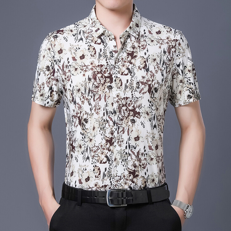  Men's Casual Resort Landmark Print Shirt