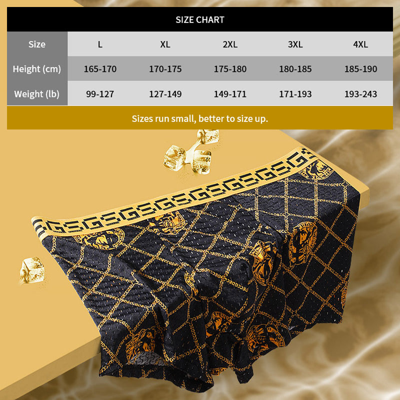 Ice Silk Mesh Men's Breathable Silk Underwear 5 Pack