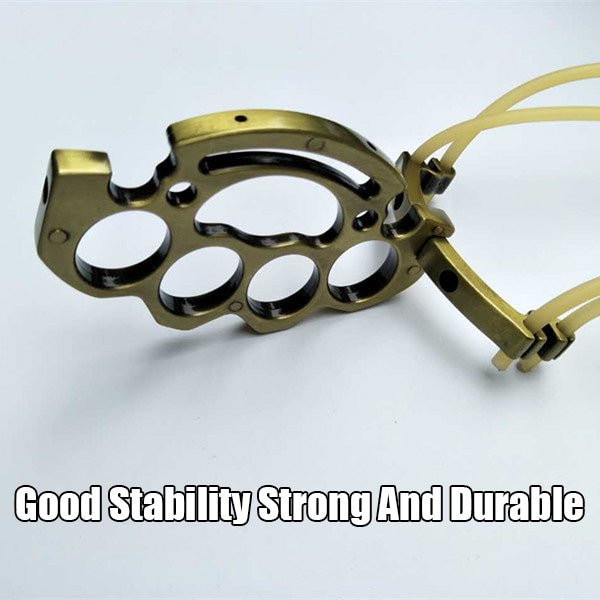 KNUCKLE BUSTER SLING SHOT - HEAVY-DUTY METAL CONSTRUCTION, STRONG RUBBER BANDS - LENGTH 6 1/4”