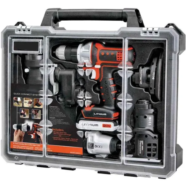 [Last 500 pieces] Cordless drill combo set with case, 6 tools with storage case. (includes 2 lithium-ion batteries and charger)