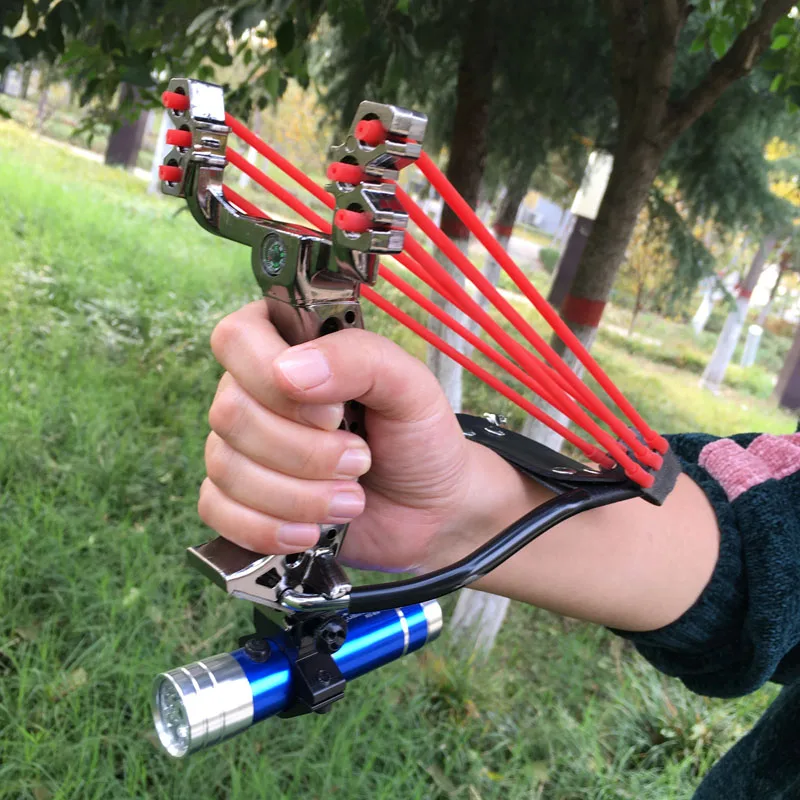 Big Power New Slingshot Outdoor Hunting Using a Foldable Slingshot With a Wrist Rest With Rubber Band Sling Shot Catapult
